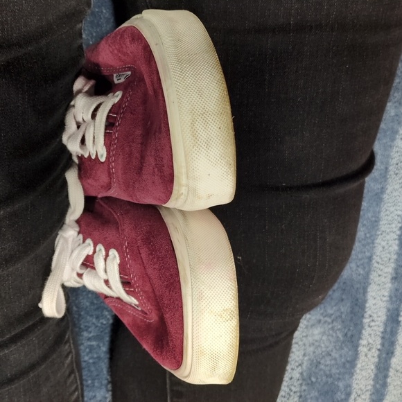 Vans Burgundy Suede Sneakers, Mens 9 Women's 10.5 - Picture 8 of 11